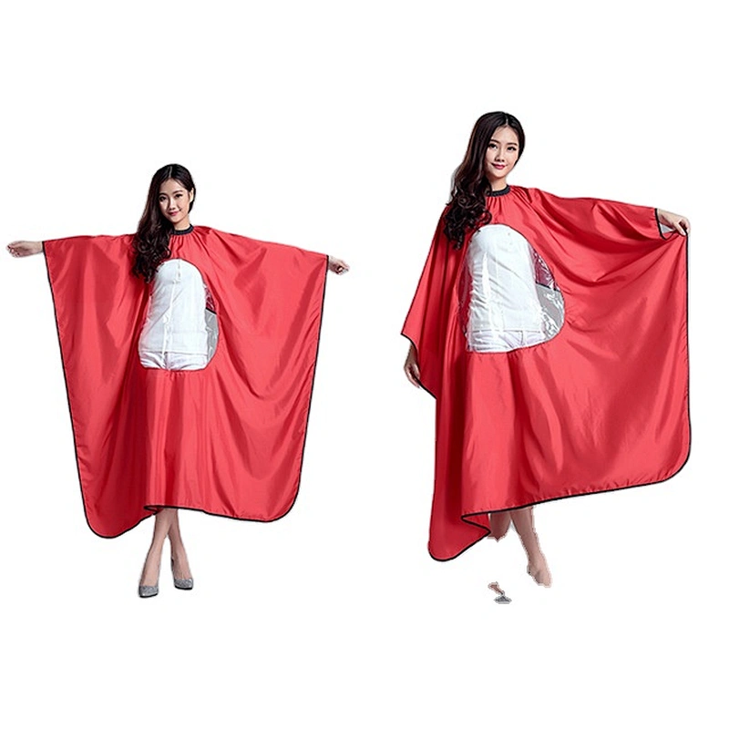 haircutting cape transparent plastic playable mobile phone waterproof PVC non-stick hair hairdressing cape