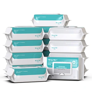 English sterilization household portable tissues disinfection wet 75 % 80 sheets large hand alcoholic wipes