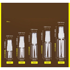 10ml 20ml 30ml 50ml 60ml 100ml PET plastic perfume spray bottle pump mist spray lotion bottle