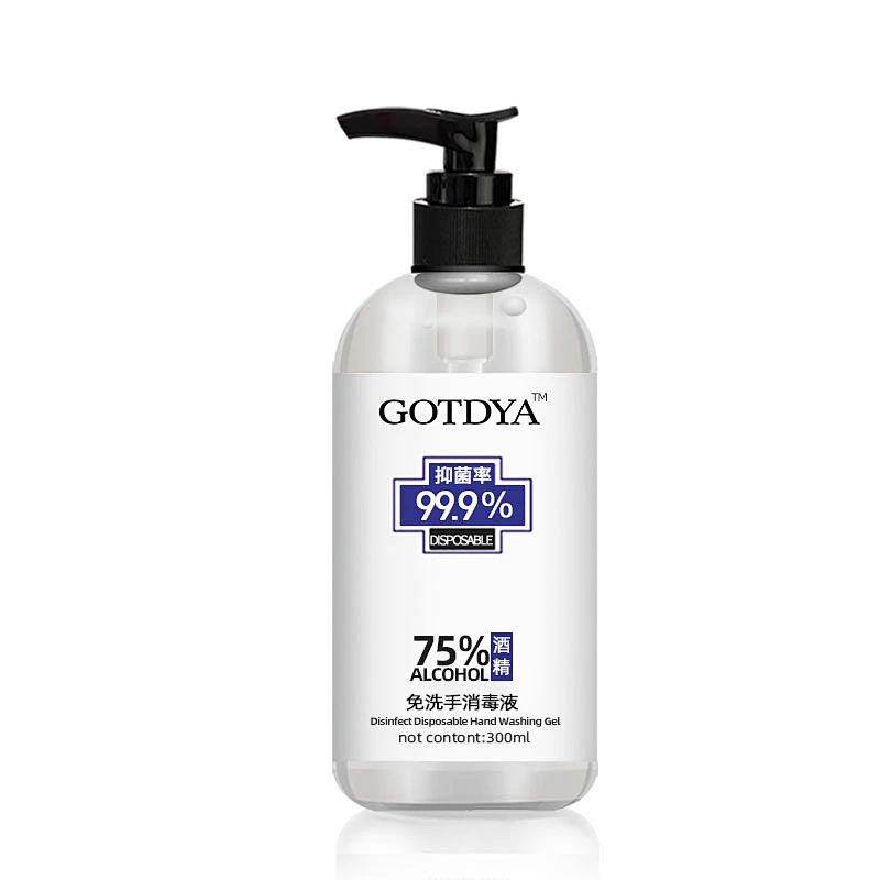 Private Label large In Stock Fast Ship 300ml Portable Waterless 75% Alcohol Hand Sanitizer Gel