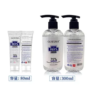 80ml Customized 75% Alcohol Bacteriostatic Disposable Washfree Gel Hand Sanitizer