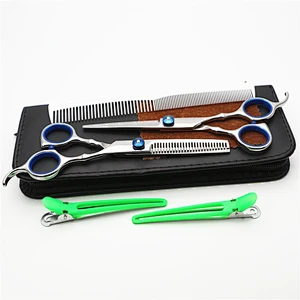 Customized LOGO children's adult hairdressing barber scissors tools home DIY 7pcs sets hair cutting scissors