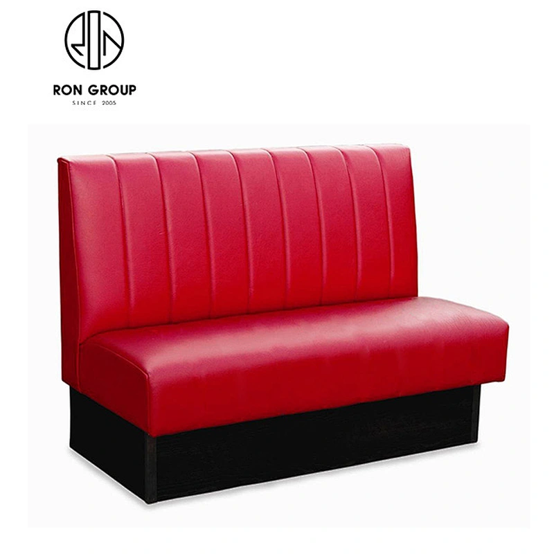 Restaurant Furniture Wooden Frame Green Leather Booth Sofa