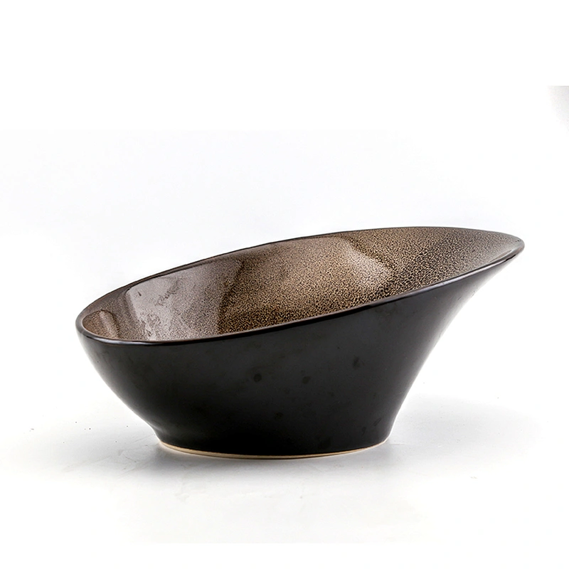 Stylish Unique Shape Non Slip Durable Salad Bowl Ceramic