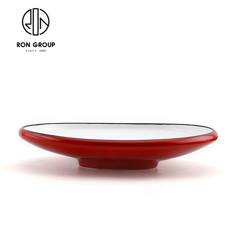 Chinese restaurant dinnerware supplier dipped finish round plate dishes with 8 10 12 14 inch