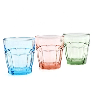 Home Decor Clear Colored Transparent Tempered Water Glass