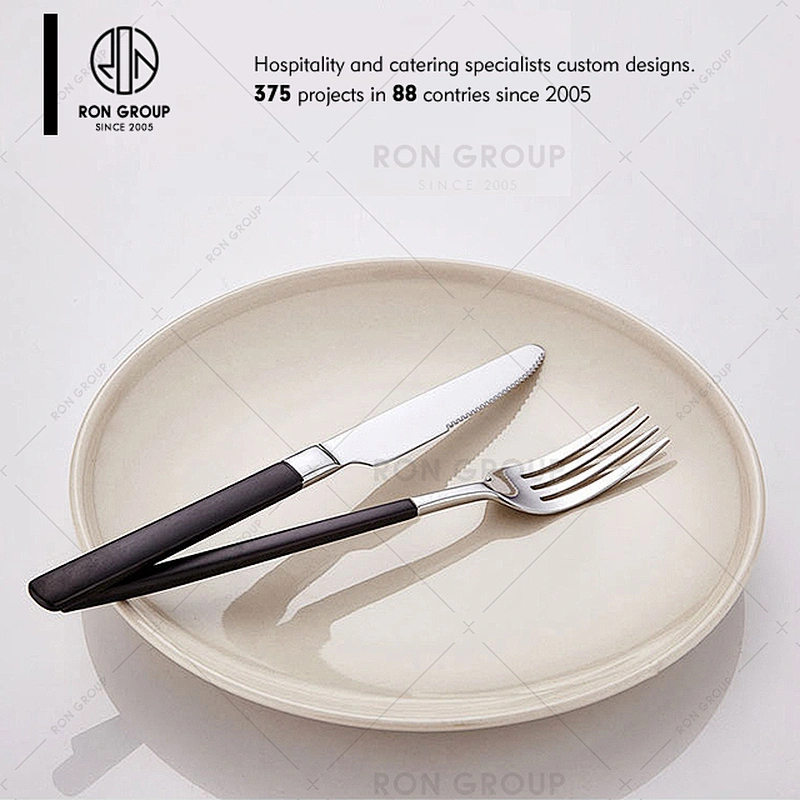 Good Quality Restaurant Black Handle Cutlery Set