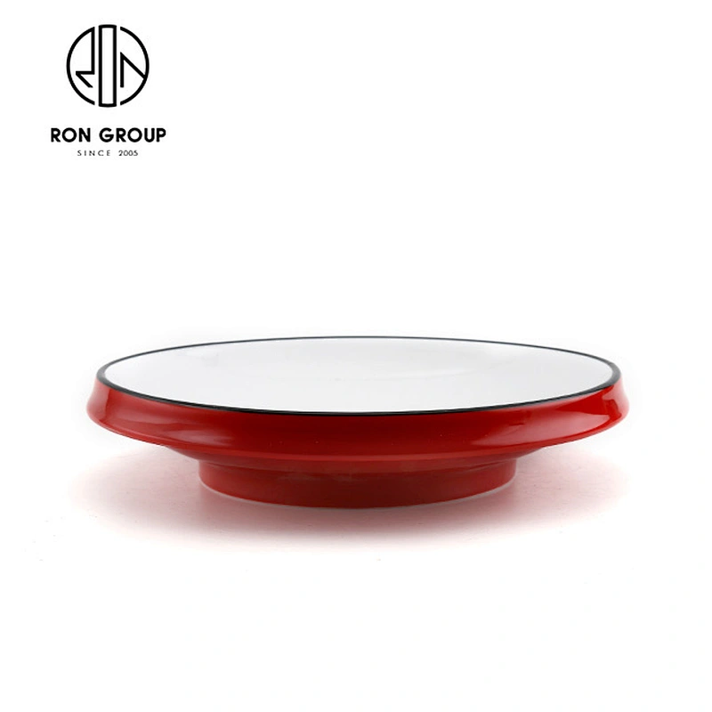 Chinese restaurant dinnerware supplier dipped finish round plate dishes with 8 10 12 14 inch