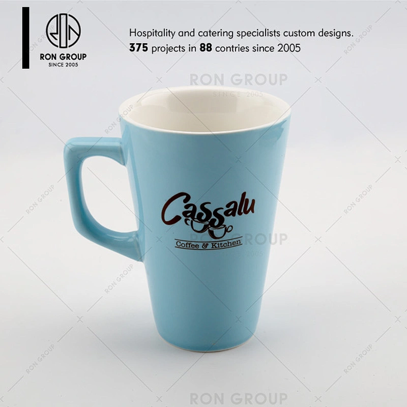 Restaurant Coffee Shop Custom Logo Coffee Ceramic Cup With Saucer