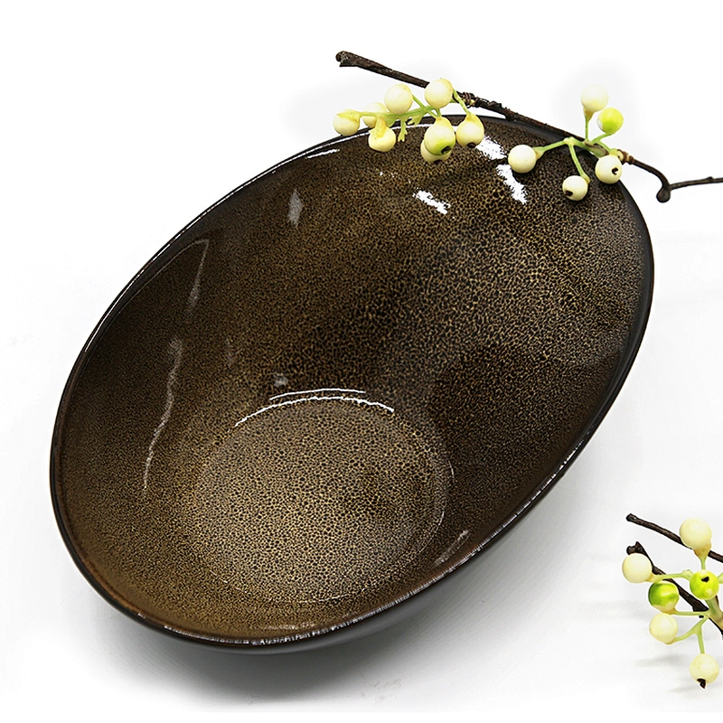 Stylish Unique Shape Non Slip Durable Salad Bowl Ceramic
