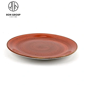 Restaurant Orange Color 12'' Ceramic Pizza Plate