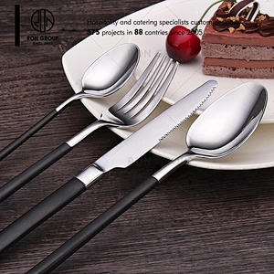 Good Quality Restaurant Black Handle Cutlery Set