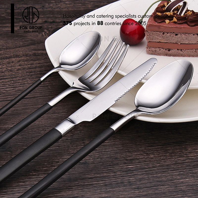 Good Quality Restaurant Black Handle Cutlery Set