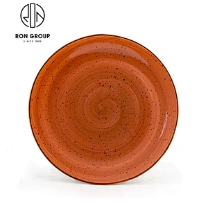 Restaurant Orange Color 12'' Ceramic Pizza Plate