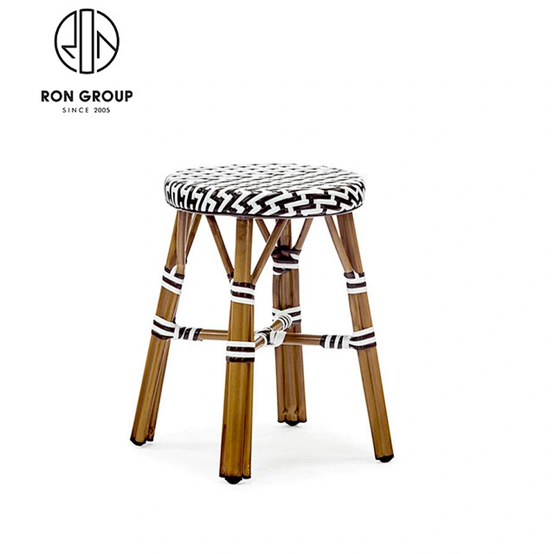 Coffee Shop Cafe Furniture Aluminum Frame Rattan Chair