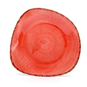 Custom High Quality Red Irregular Ceramic Restaurant Plates