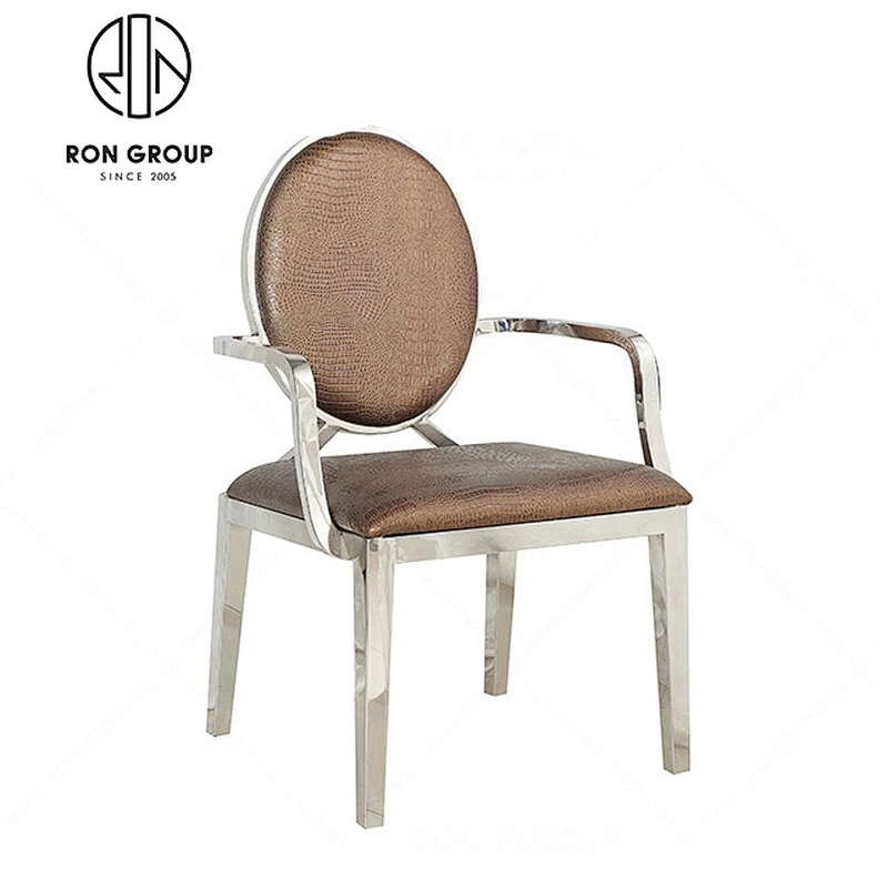 Modern high back dining stainless steel dining chairs