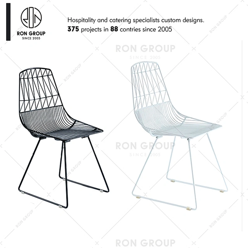 Hot Sale Restaurant Coffee Shop White Iron Dining Chair