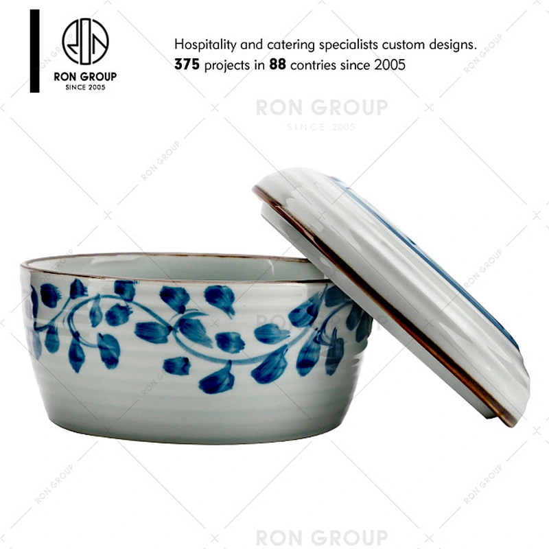Wholesale Restaurant Ceramic Soup Bowl With Lid