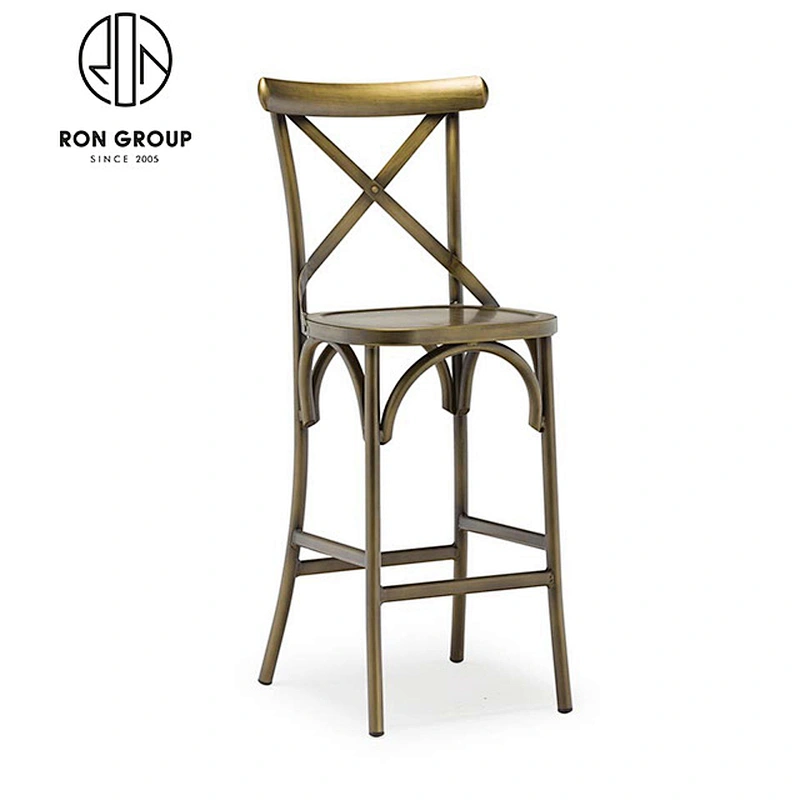Wholesale Restaurant Aluminum Blue Vintage Bar High Chair