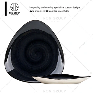 Hot Sale Restaurant Glaze Black Ceramic Dinner Plate