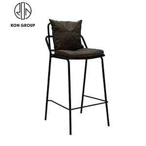 Restaurant Metal Bar Stool With Fabric Seat