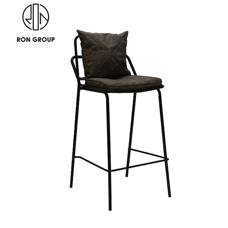 Restaurant Metal Bar Stool With Fabric Seat