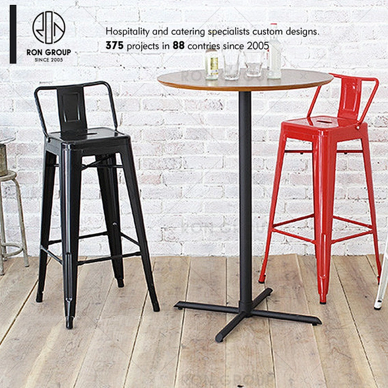 Restaurant supplier custom color vintage industrial high bar stool chair