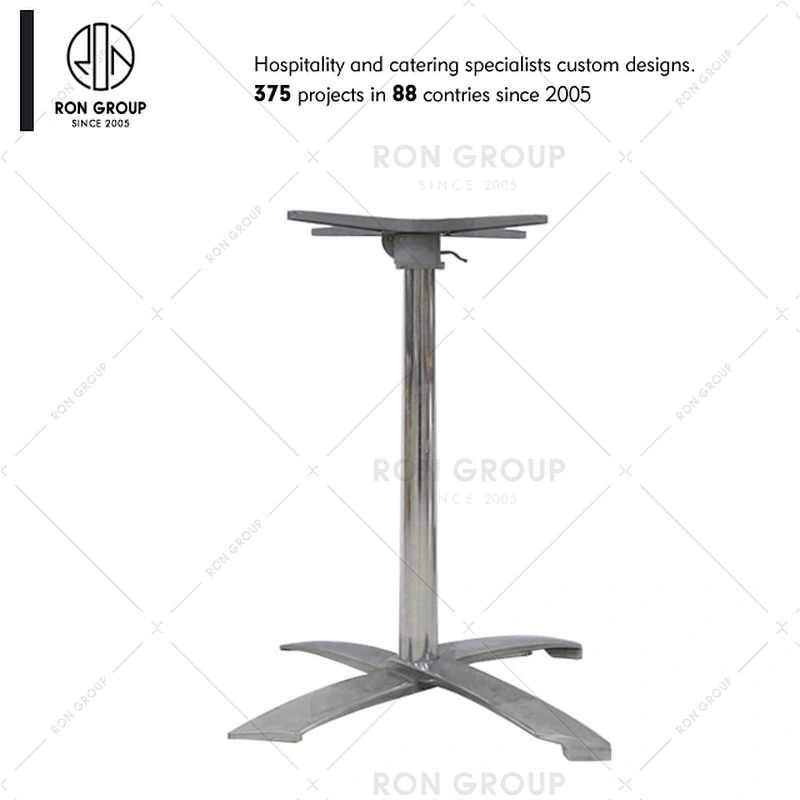 Restaurant supplier custom stainless steel dining table base for wood top
