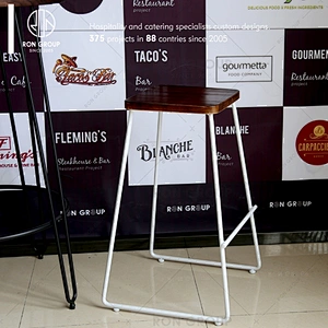 Restaurant supplier simple design industrial metal iron bar stool