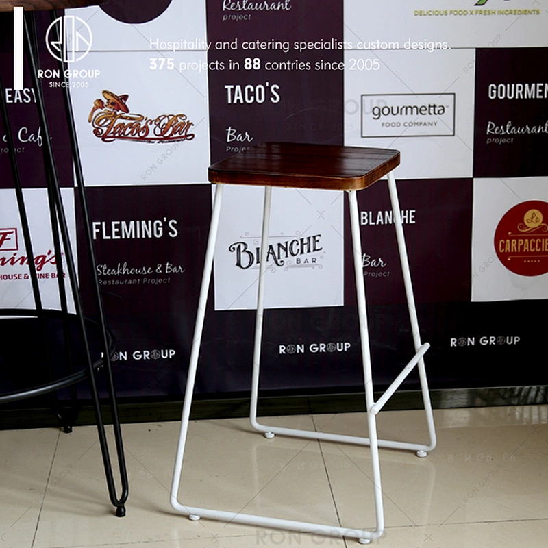 Restaurant supplier simple design industrial metal iron bar stool