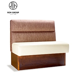 Restaurant Furniture Wooden Frame Booth Sofa With Fabric Seat