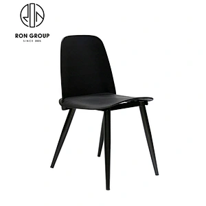 Simple Style Restaurant Plastic Black Dining Chairs