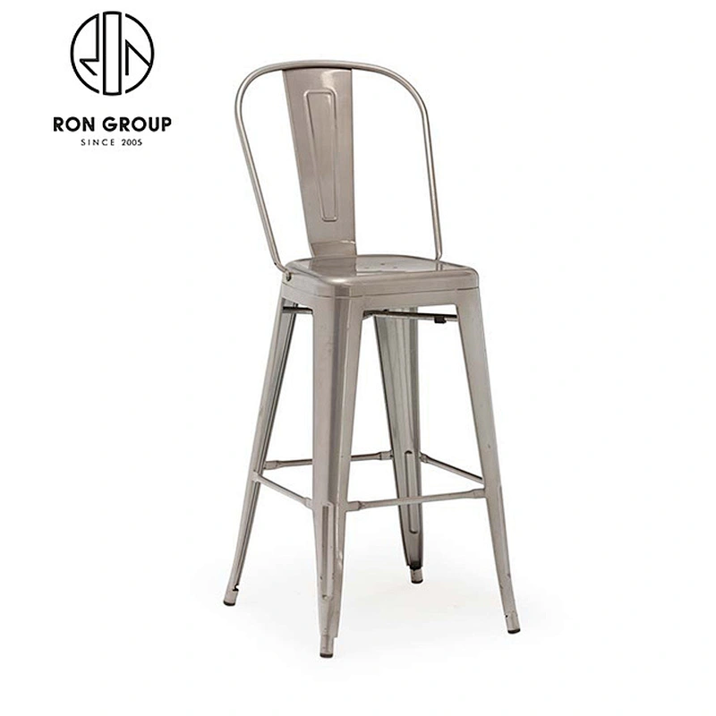 Wholesale Restaurant Aluminum Blue Vintage Bar High Chair