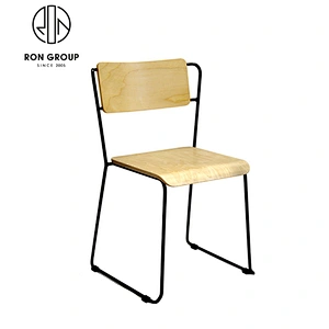 Restaurant Cafe PU Leather Dining Chair With Metal Leg