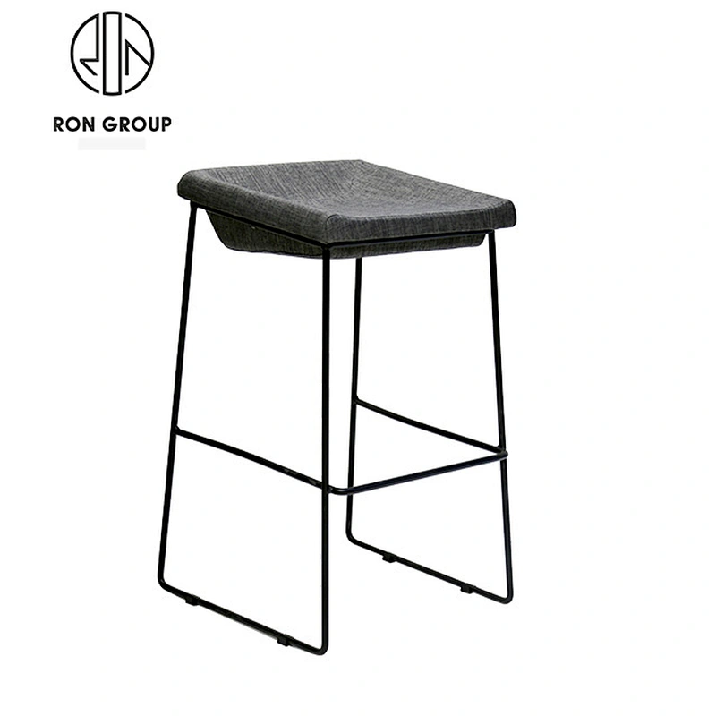 Restaurant Metal Bar Stool With Fabric Seat
