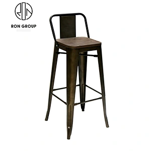 Wholesale Metal High Chair With Wooden Seat For Bar