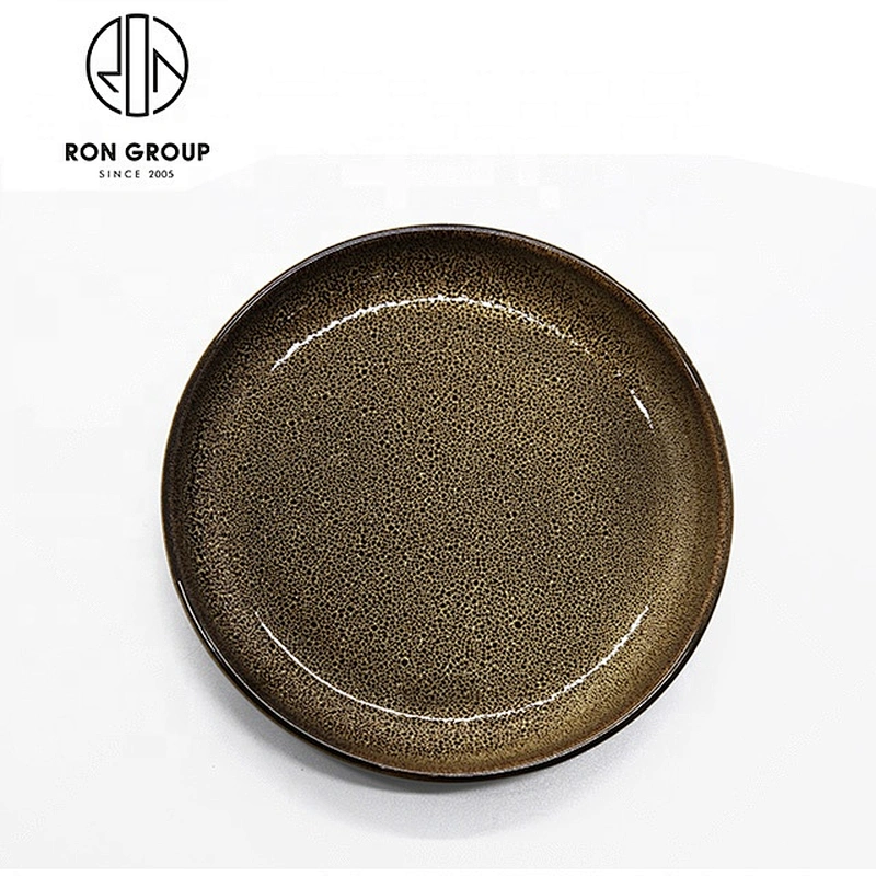 Wholesale Irregular Shape Brown 13 Inch Ceramic Tableware