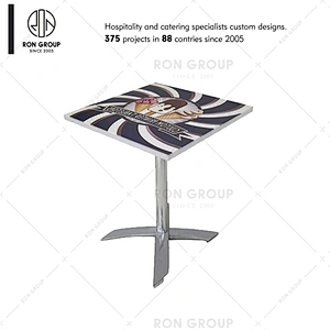 Restaurant supplier custom stainless steel dining table base for wood top