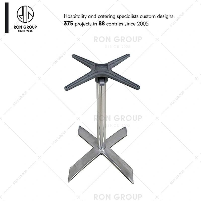 Restaurant supplier custom stainless steel dining table base for wood top