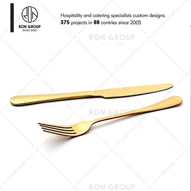One Stop Restaurant Portable Stainless Steel Gold Cutlery Set