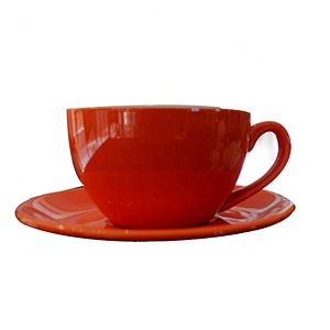 High End Orange Non Slip Insulation Ceramics Coffee Mug
