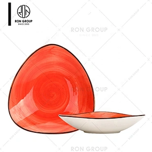 High End Eco Friendly Irregular Orange Serving Dinner Plate