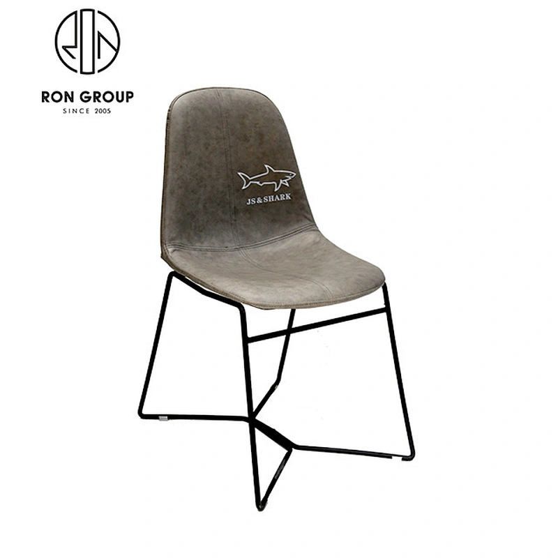 Restaurant Cafe PU Leather Dining Chair With Metal Leg