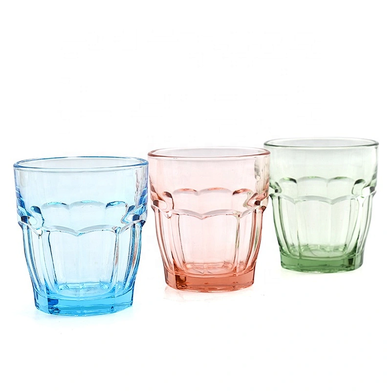 Home Decor Clear Colored Transparent Tempered Water Glass