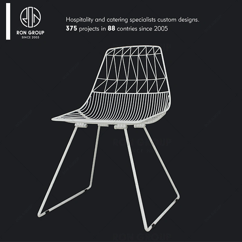 Hot Sale Restaurant Coffee Shop White Iron Dining Chair