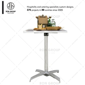 Restaurant supplier custom stainless steel dining table base for wood top
