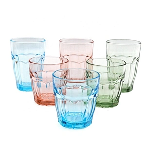 Home Decor Clear Colored Transparent Tempered Water Glass