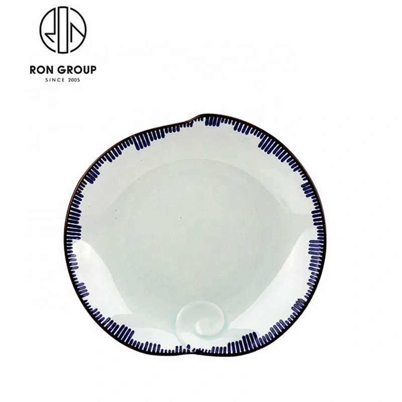 Beautiful Restaurant Irregular Shape Ceramic Shallow Plate