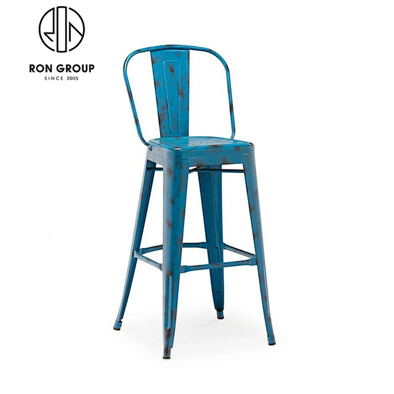 Wholesale Restaurant Aluminum Blue Bar High Chair